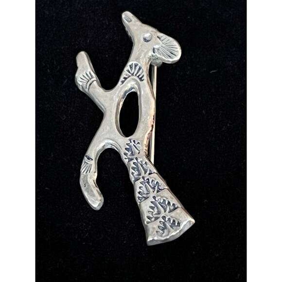 Vintage Sterling Silver Roadrunner Brooch Pin Signed AJM Southwestern Gift - Picture 3 of 8